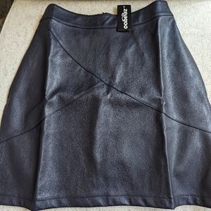 Women's Zeagoo Faux Leather Mini Skirt Small Black